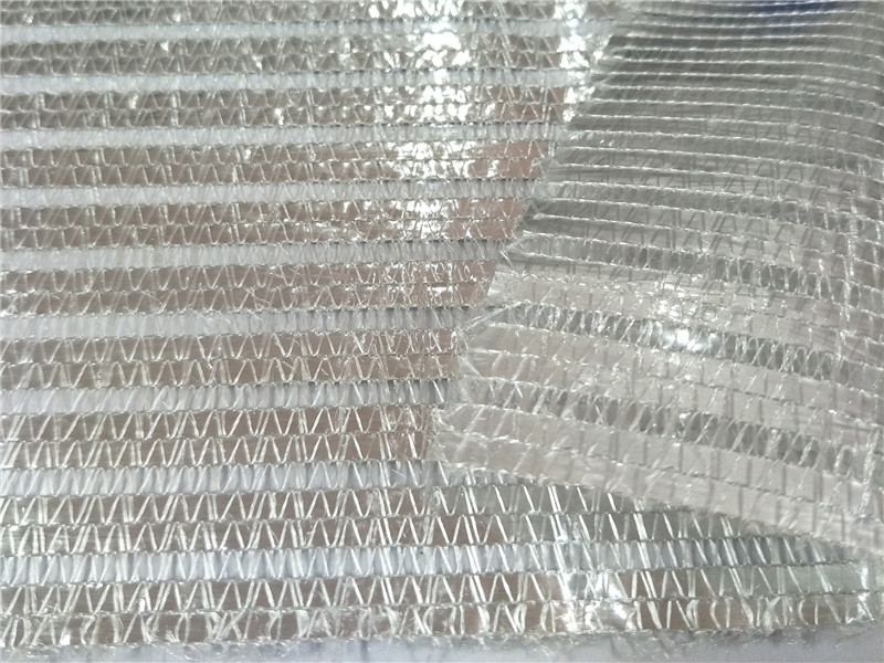 100% HDPE With UV Aluminum Foil Shade Screen Net Fabric